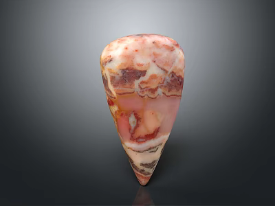 Natural Stone Sculpture In Conical Shape With Pink Brown Color And Texture 3d model