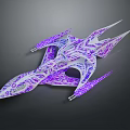 Futuristic Purple And White Spacecraft With Intricate Patterns For Space Exploration