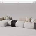 Modern corner sofa multiplayer sofa 3d model