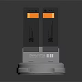 Dual Mobile Phone Battery Charger With Black Design Orange Accent And Silver Base