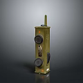 Green Columnar Communication Device With Top Antenna Circular Components And Side Labels
