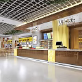 Spacious Restaurant Interior With Wooden Tables Chairs Hanging Lamps And Decorative Paintings