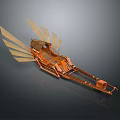 Ancient Style Wooden Winged Spacecraft Model With Intricate Frame Structure 3d model