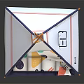 Kids Tepee Tent With Colorful Patterns Dots And Geometric Shapes Interior Mat For Children Play