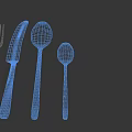 Stainless Steel Cutlery Set Including Forks Knives And Various Spoons For Dining 3d model