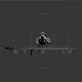 Space Mission Support Helicopter On Circular Platform With Metal Fence And Stairs