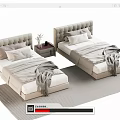 Modern single bedside table 3d model