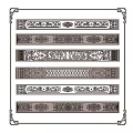 Intricate Carving Decorative Strips With Traditional Patterns Arranged In Frame 3d model