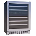 Freestanding Wine Cooler With Glass Door And Stainless Steel Finish Multiple Shelves