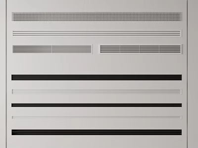 Modern Air Conditioner Air Vent Design With Horizontal Grilles And Striped Structure 3d model