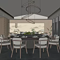New Chinese-style private room box 3d model