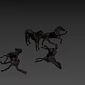 Artistic Metal Horse Sculptures Standing And Lying Down