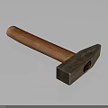 Sturdy Metal Hammer Featuring Wooden Handle and Polished Metal Head for Hardware Tools