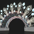 Elegant Peacock Themed Decorative Lighting Archway With Illuminated Feather Design