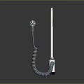 Electrical Device With Coiled Cord Plug Metal Rod And Stable Base Design