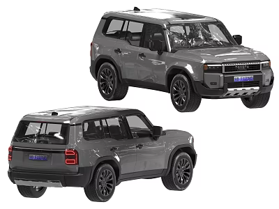 Stylish Gray Modern SUV With Rugged Exterior Design Front And Rear View 3d model