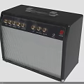 Black Classic Electric Speaker With Control Knobs Grille And Portable Handle