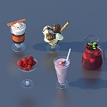 Juice Drink Glass 3d model