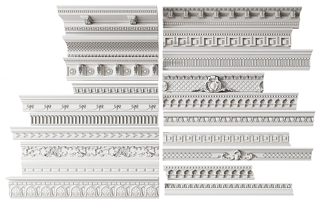 French plaster line plaster line combination 3d model