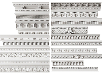 French plaster line plaster line combination 3d model