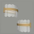 Elegant Modern Chandelier With Golden Frame And Transparent Glass Shades Design