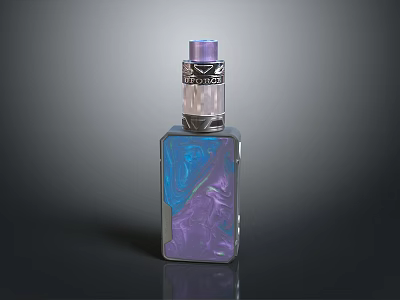 Elegant Luxury Perfume Bottle with Purple Blue Gradient and Shiny Modern Design 3d model