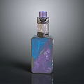 Elegant Luxury Perfume Bottle with Purple Blue Gradient and Shiny Modern Design