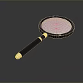 Essential Household Magnifying Glass with Black Handle and Gold Accents Clear Lens