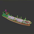 Red and White Liquefied Gas Carrier Ship With Storage Tanks And Upper Deck Structure