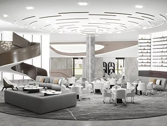 Modern Reception Area Sales Office Sales Center Negotiation Area Rest Area Club Center 3d model