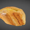 Golden Flaky Pastry With Striped Top Filled With Yellow Sweet Filling