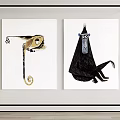 Two Framed Animal Paintings Chameleon And Monkey Art For Interior Decor