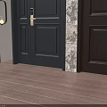 Modern Interior Design With Dark Gray And Brown Hinged Doors Decorative Frames 3d model