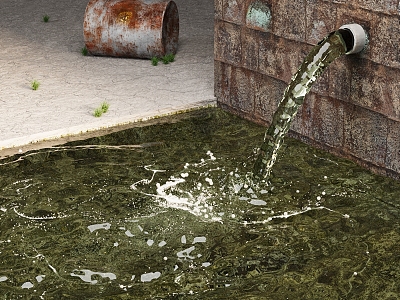 Industrial waste water sewage old bucket ditch 3d model