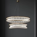 Modern Elegant Double Ring Chandelier with Illuminated Circular Layers Design 3d model