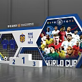 World Cup Photo Check in Spot With Football Jerseys Soccer Balls Podium And Player
