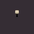Modern Table Lamp With Linen Shade And Black Gold Base On Wooden Table
