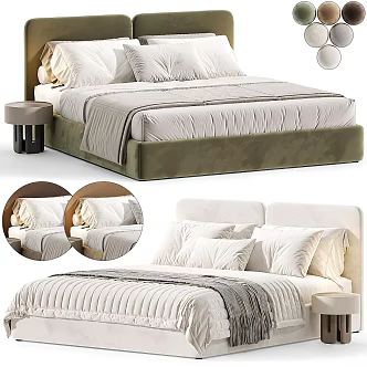 Double bed 3d model