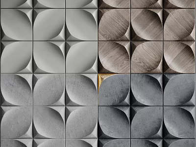 Geometric Wall Decor With Diverse Textures And Colors 3d model