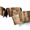 Brown Folded Wall Decor as Artistic Accents in Modern Interiors 3d model