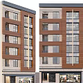 Modern Multi Storey Residential Building With Brown And Beige Facade And Large Windows