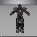 Mechanical Robot Character 3D Model With Metallic Gray Body And Orange Accents Standing Pose