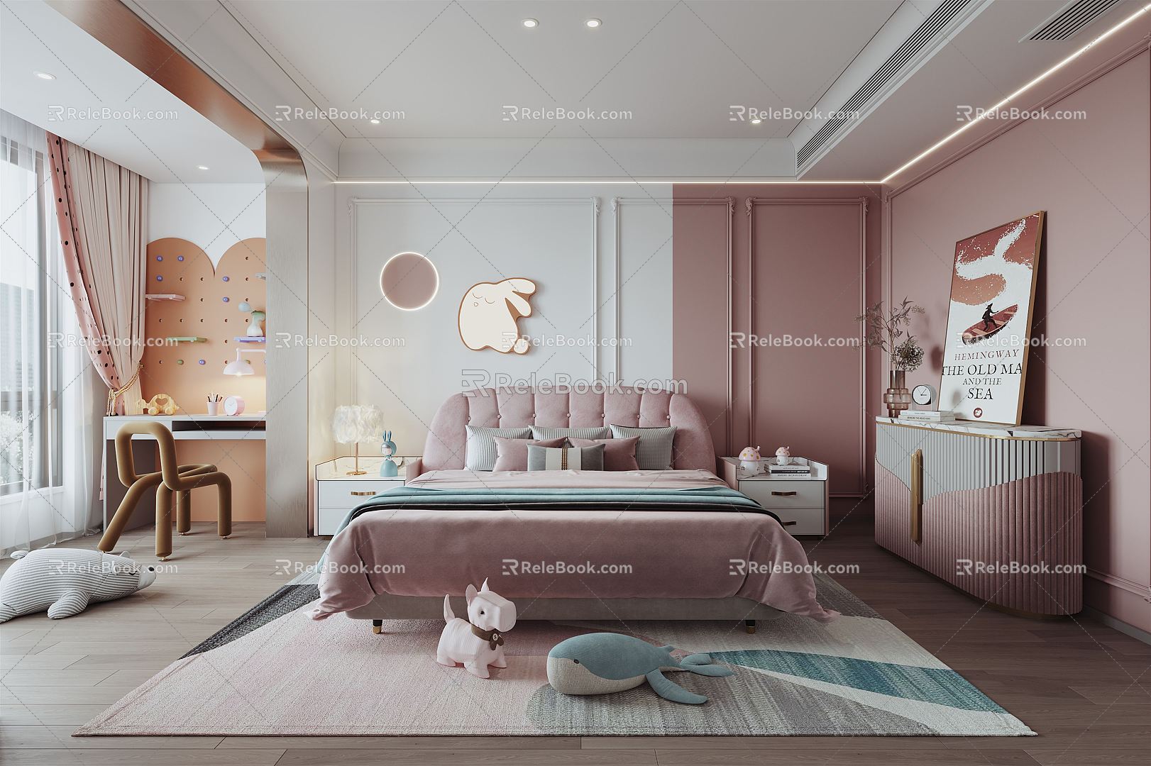 Modern Children's Room Girls Children's Room 3d model