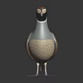 Flying Bird with Grey Body Brown and White Feathers Distinctive Head Pattern and Long Tail