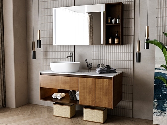 Nordic Bathroom Cabinet 3d model