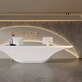 Company Front Desk Background Wall Reception Area Bar Desk Reception Desk Lobby Simple Lobby 3d model
