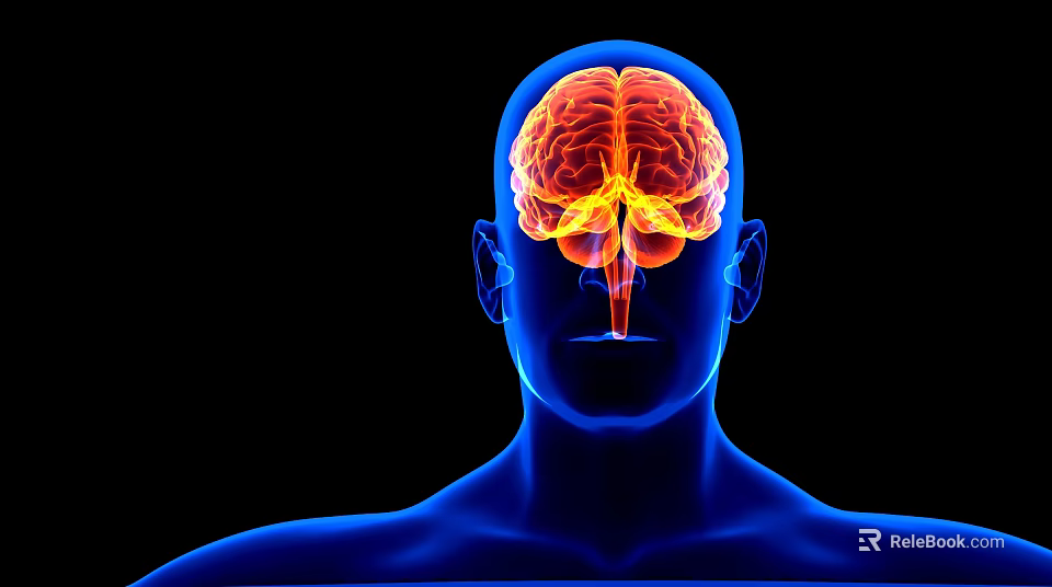 Human Head Brain Organ Anatomy Showing Detailed Structure With Colored Highlights 3d model 