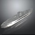 Silver Military Style Ship With Long Hull And Reflective Deck Surface 3d model