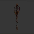 Intricately Designed Magical Staff Weapons With Ornate Carvings And Decorative Tips