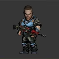 Detailed Military Soldier Figure Holding Rifle In Combat Gear Action Pose